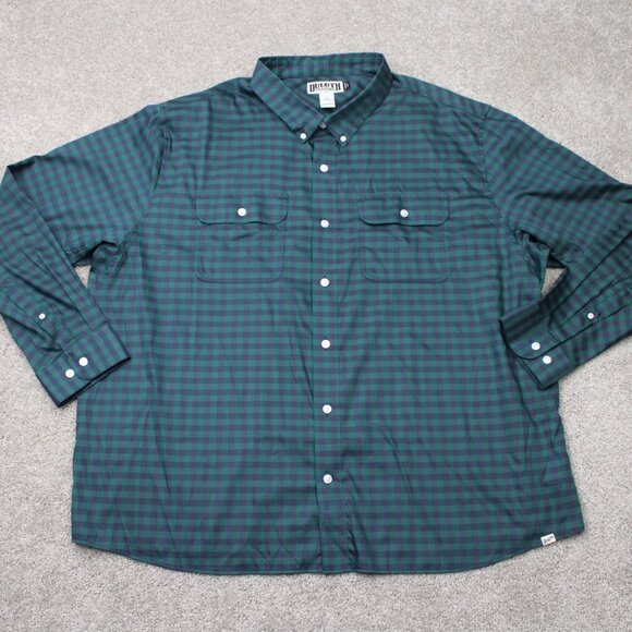 Duluth Shirt Men 3XL XXXL Green/Blue Plaid Untucked Soft Skills Standard Fit L/S - Picture 2 of 14